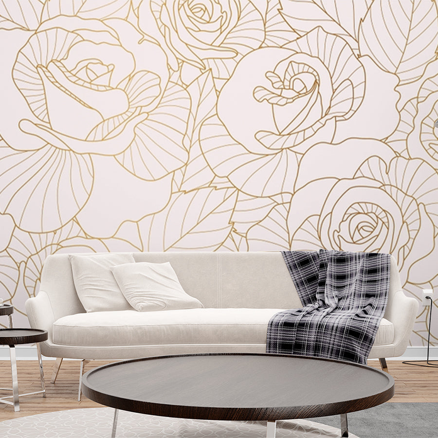Premium Rose Flower Art Wallpaper for Living Room