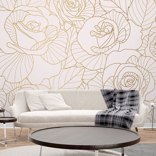 Premium Rose Flower Art Wallpaper for Living Room