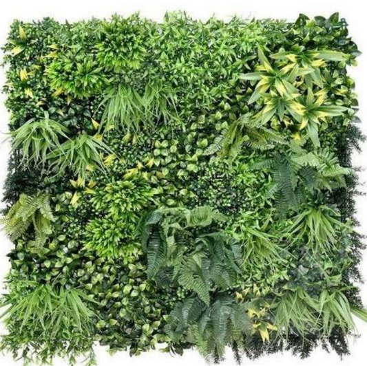Luxury artificial tropical vertical garden wall panel with dense mixed greenery for hotels, offices and commercial spaces