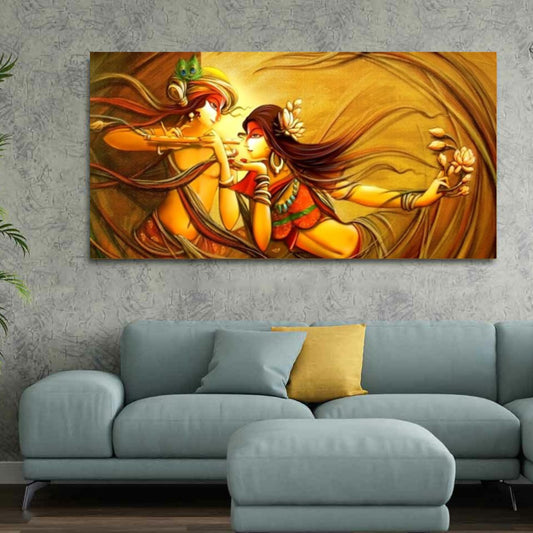 Radha Krishna Canvas Painting for Living Room Decor