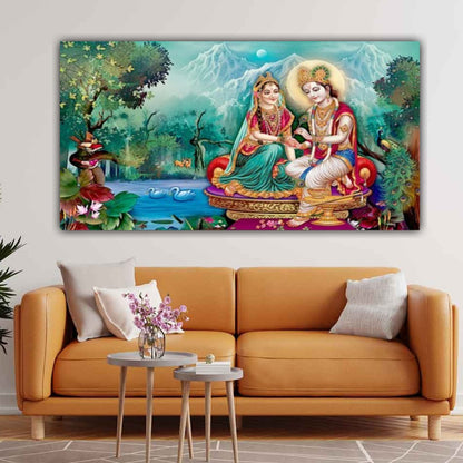 Beautiful Radha Krishna Painting Frame | Canvas Wall Painting Frame