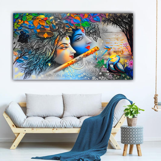 Radha Krishna Painting Frame for Wall Decor