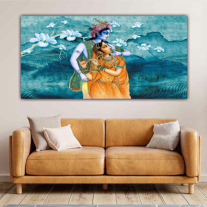 Beautiful Radha Krishna Canvas Wall Painting Frame for Wall Decor