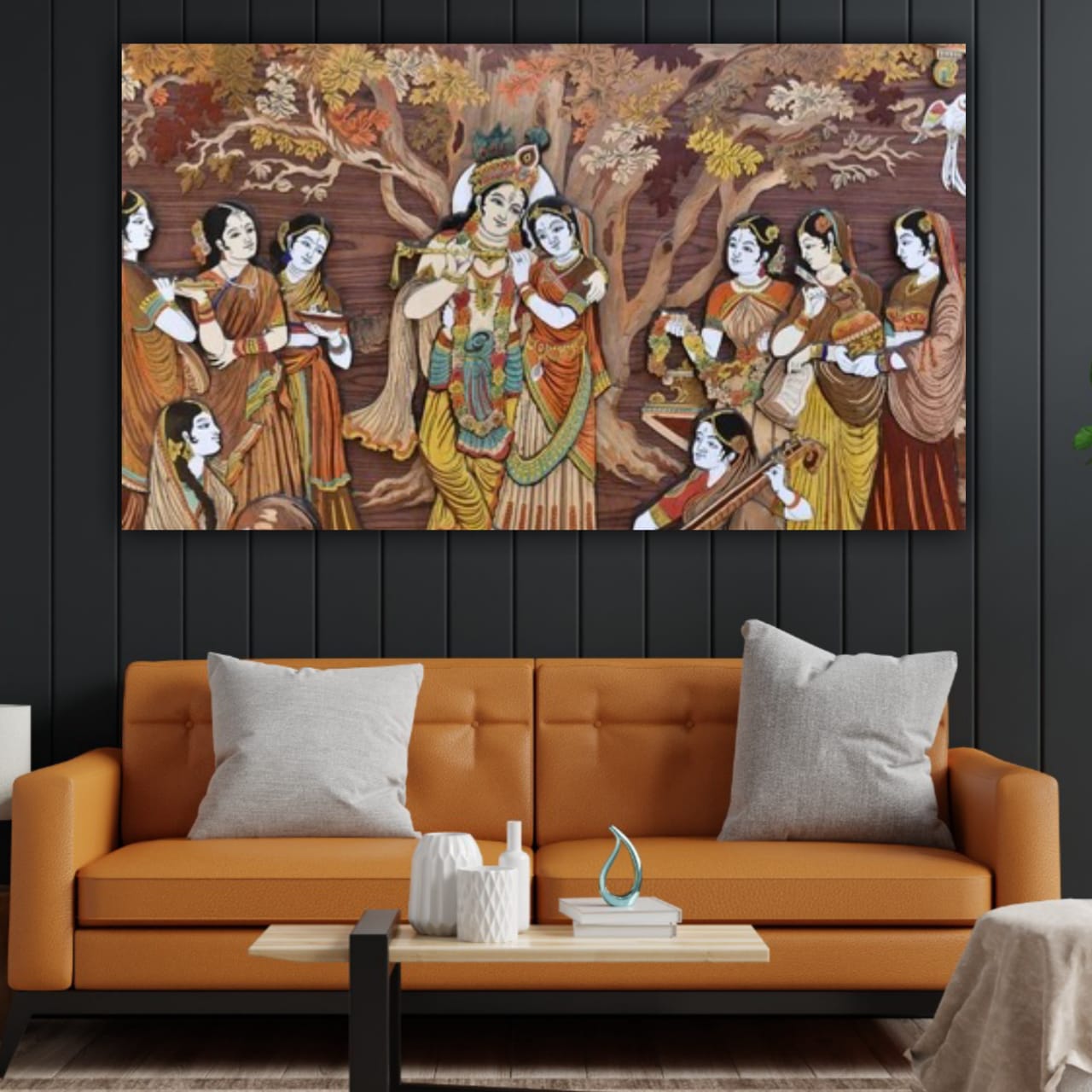 Radha Krishna Painting Frame for Wall Decor Living Room