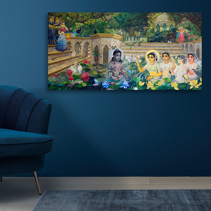 Radha Krishna Painting Frame for Living Room Wall Decor