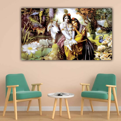 Radha Krishna Painting Frame For Living Room Wall Decor