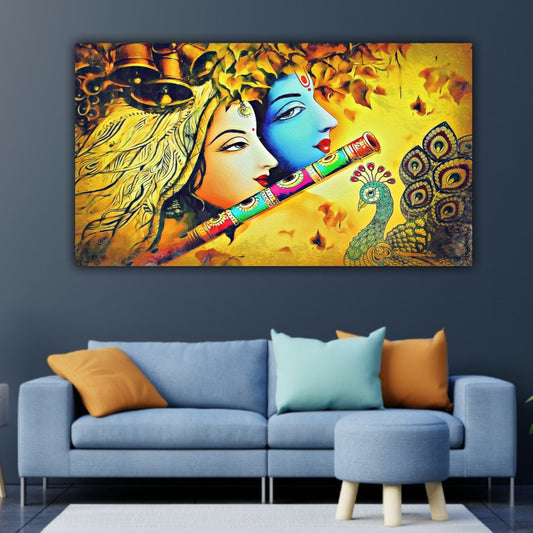 Lord Radha Krishna Wall Painting Frame