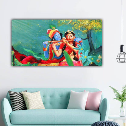 Beautiful Radha Krishna Painting Frame | Canvas Painting| Madhubani Painting | Radha Krishna Painting