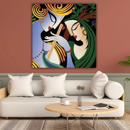 Beautiful Radha Krishna Painting with Frame for Wall Decoration| Canvas Painting Frame