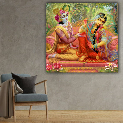 Radha Krishna Painting With Frame For Wall Decor
