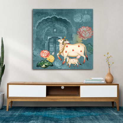 Rajathani Pichwai Art Painting for Living Room Decor
