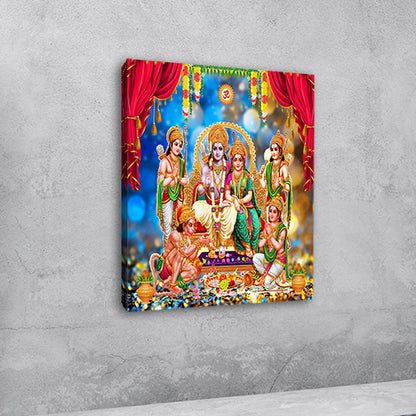 Ram Milan With Family Painting for Living Room Decor