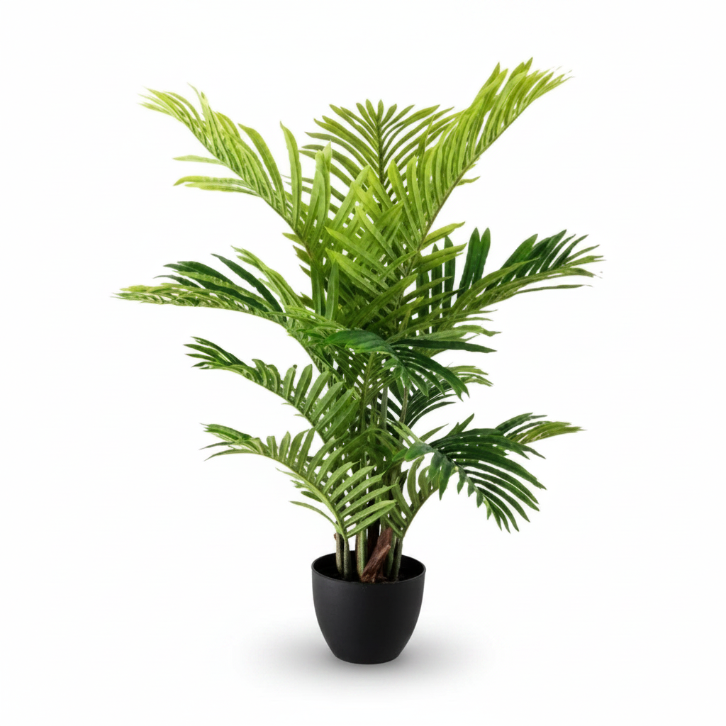 Premium artificial indoor palm tree with realistic tropical leaves for living room and commercial interiors