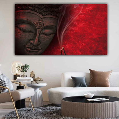Buddha meditation canvas wall painting with incense for modern home décor