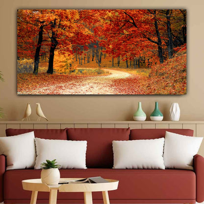 Canvas Painting Colourful Trees Landscape Wall Painting Frame