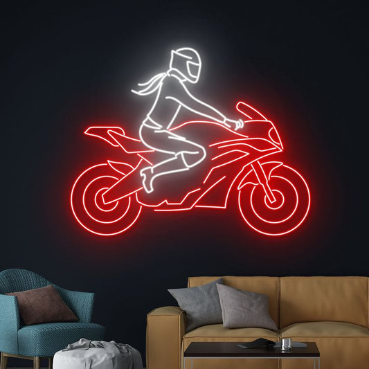 Electric guitar neon wall sign with red blue and white glow for music room and studio decor