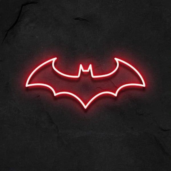 Bat neon wall sign for gaming room bedroom man cave and modern decor