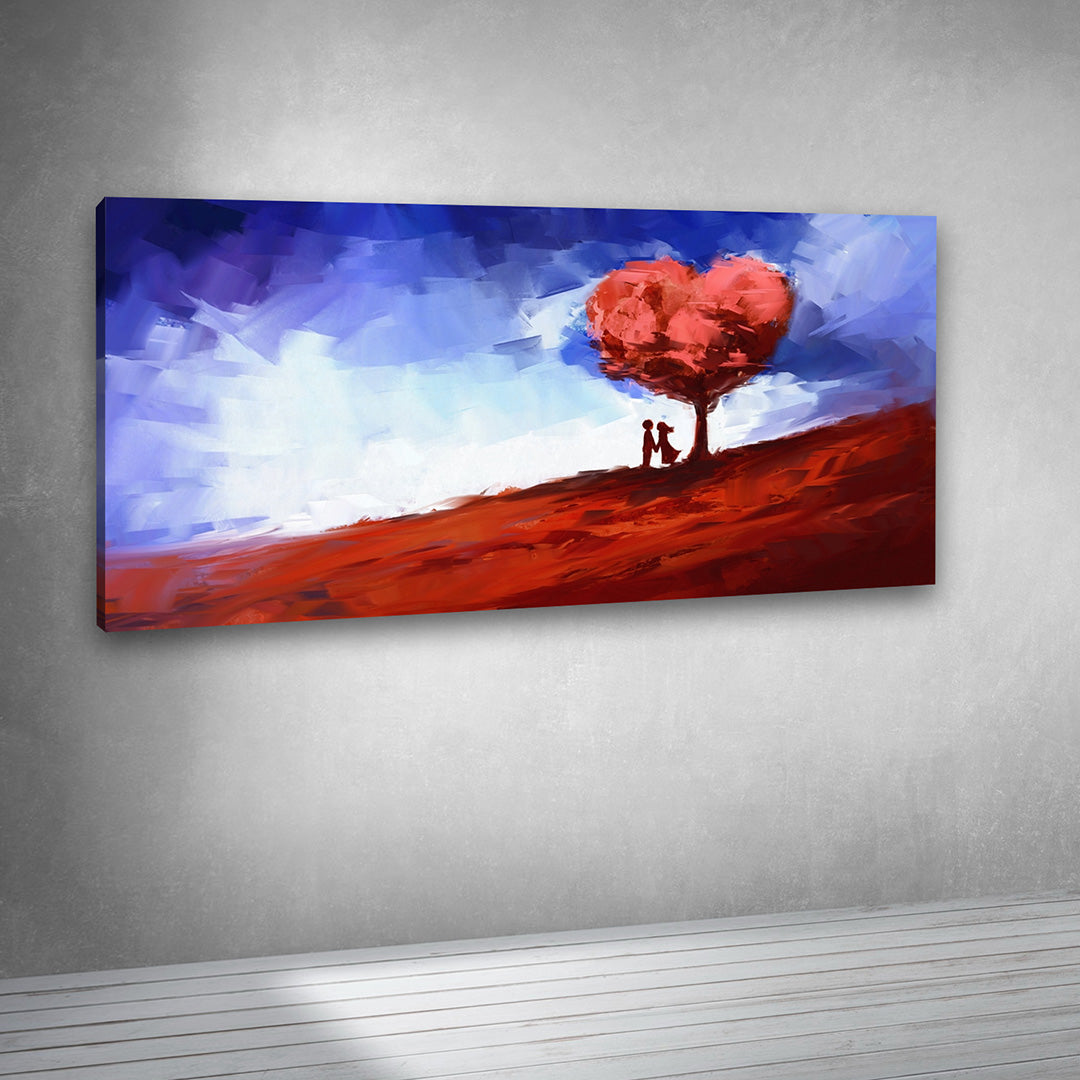 Love couple landscape artwork canvas print for contemporary interiors