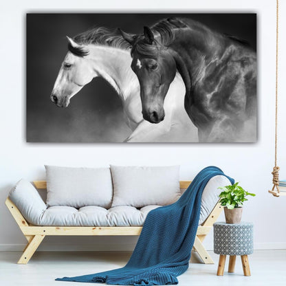 Handmade Canvas Painting Running Horses Wall Art Painting Frame for Wall Decoration