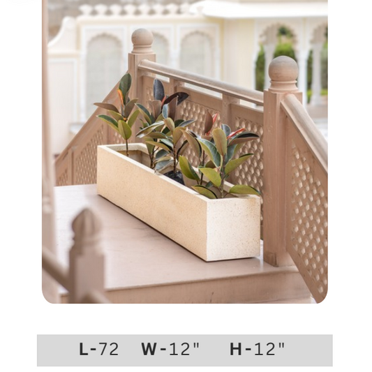 Ivory Rectangular Planter Box, 72 Inch Long Modern Decorative Trough Pot for Home & Garden