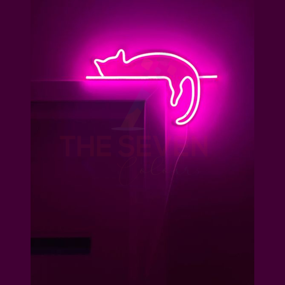 Sleeping Cat Pink Neon art sign LED strip Custom Neon Sign Customized Neon Light Wall Decor Gifting Neon Sign Ideas Led Neon Light Sign For Wall Decors Customized Neon Light Sign Neon Decorative Idea New Creative Neon Floro neon light custom neon sign light LED Light