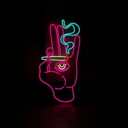 Smoke Hand Neon art sign LED strip Custom Neon Sign Customized Neon Light Wall Decor Gifting Neon Sign Ideas Led Neon Light Sign For Wall Decors Customized Neon Light Sign Neon Decorative Idea New Creative Neon Floro neon light custom neon sign light LED Light