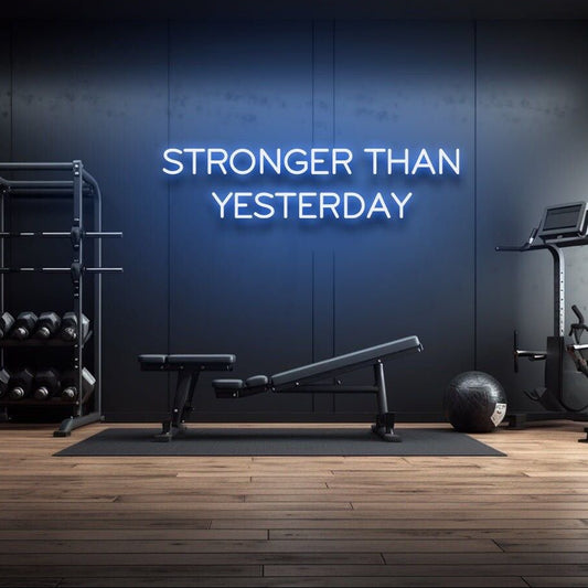 Motivational LED neon quote sign with acrylic backboard for home gym and workspace wall décor