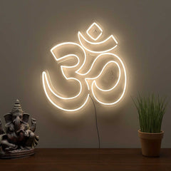 Beautiful Led Neon Sign OM Mantra Wall Decoration Living Room | Office Wall Decor | Bedroom | Corporate Gifts | Custom Neon Sign ( 12 by 12 Inches)