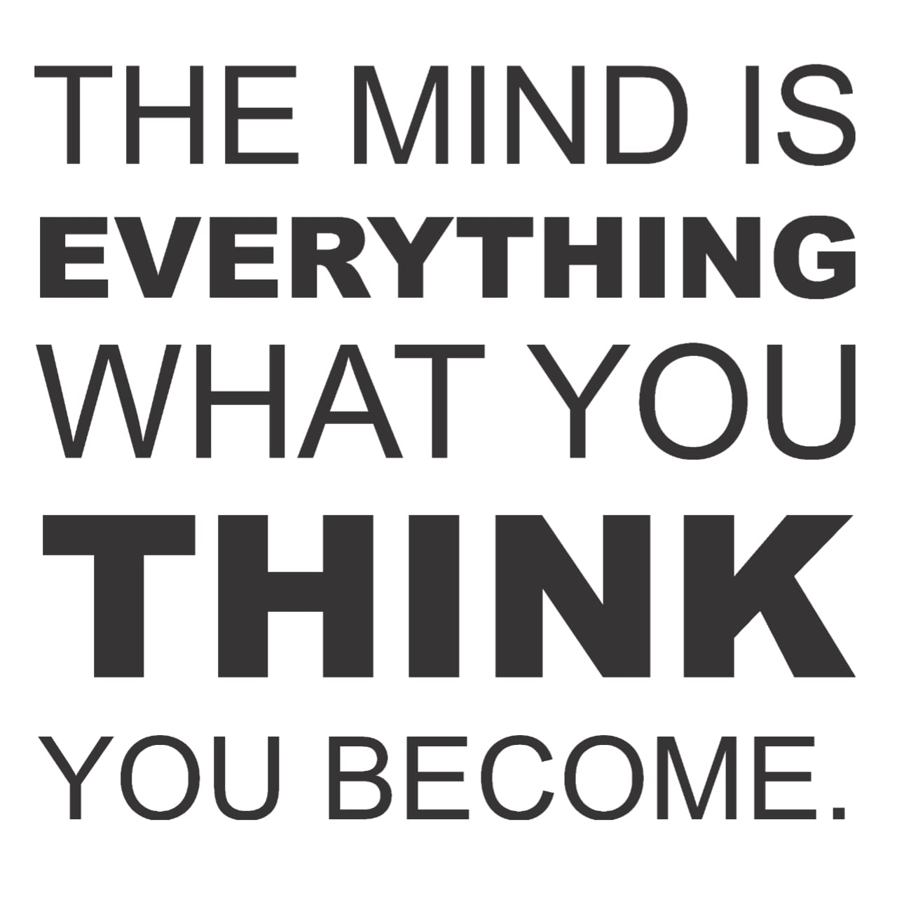 The Mind is Everything 3D Motivational Quote for Office (24x24 In)