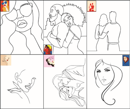 The Seven Colours Canvas Painting Kit – Set of 10 Pre-Outlined Canvases with Brush & Paint for Kids, Adults, and Couples – Perfect for Birthdays, Functions & Special Occasions (canvas set-10, 10 brush, 2 paint box)GP1