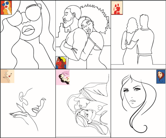 The Seven Colours Canvas Painting Kit – Set of 10 Pre-Outlined Canvases with Brush & Paint for Kids, Adults, and Couples – Perfect for Birthdays, Functions & Special Occasions (canvas set-10, 10 brush, 2 paint box)GP1