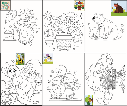 The Seven Colours Canvas Painting Kit – Set of 10 Pre-Outlined Canvases with Brush & Paint for Kids, Adults, and Couples – Perfect for Birthdays, Functions & Special Occasions (canvas set-10, 10 brush, 2 paint box)GP10