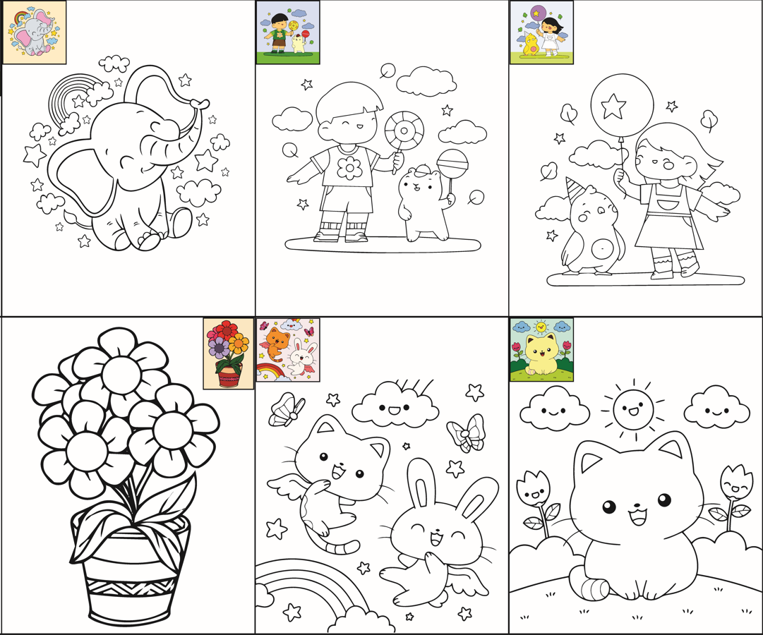 The Seven Colours Canvas Painting Kit – Set of 10 Pre-Outlined Canvases with Brush & Paint for Kids, Adults, and Couples – Perfect for Birthdays, Functions & Special Occasions (canvas set-10, 10 brush, 2 paint box)GP3