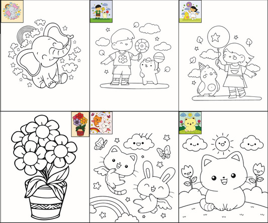 The Seven Colours Canvas Painting Kit – Set of 10 Pre-Outlined Canvases with Brush & Paint for Kids, Adults, and Couples – Perfect for Birthdays, Functions & Special Occasions (canvas set-10, 10 brush, 2 paint box)GP3