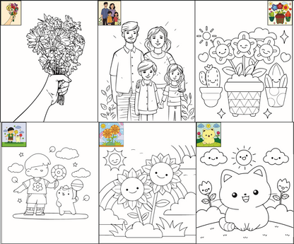 The Seven Colours Canvas Painting Kit – Set of 10 Pre-Outlined Canvases with Brush & Paint for Kids, Adults, and Couples – Perfect for Birthdays, Functions & Special Occasions (canvas set-10, 10 brush, 2 paint box)GP9
