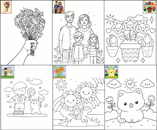The Seven Colours Canvas Painting Kit – Set of 10 Pre-Outlined Canvases with Brush & Paint for Kids, Adults, and Couples – Perfect for Birthdays, Functions & Special Occasions (canvas set-10, 10 brush, 2 paint box)GP9