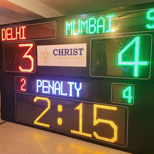 The Seven Colours LED Sports Scoreboard | LED Running Sports Scoreboard for Cricket | Led Cricket Scoreboard for Football, Volleyball, Hockey, Basketball, Badminton, Tennis