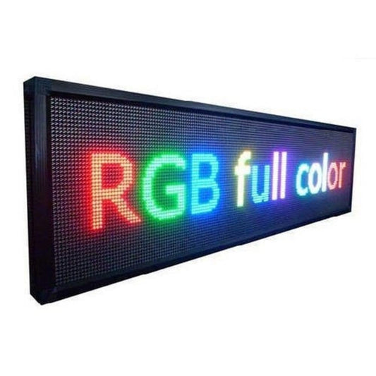 RGB full color LED sign on a white background