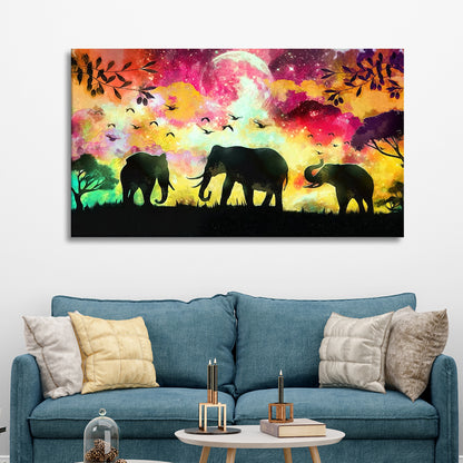 Thee Elephant Painting for Living Decor