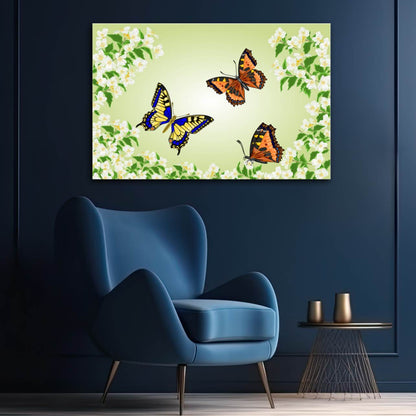Three Butterfly Painting for Living Room Decor
