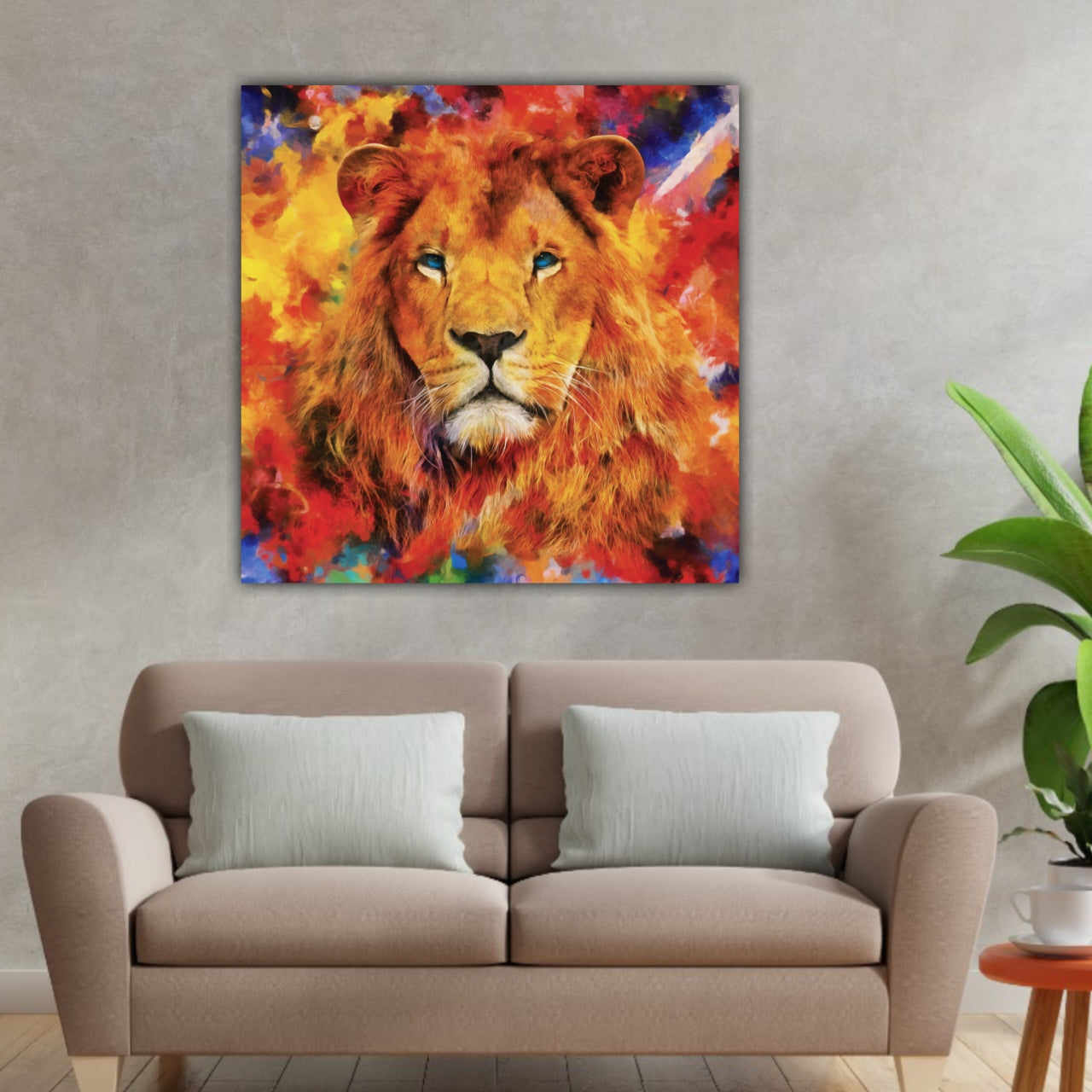 Beautiful Canvas Painting Colourful Tiger Wall Painting Frame for Living Room