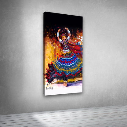 Colorful dancer painting canvas print for contemporary interiors