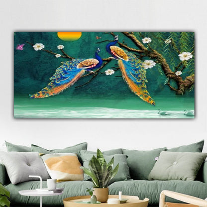 Canvas Painting Wall Frame for Living Room Wall Decoration Beautiful Peacocks