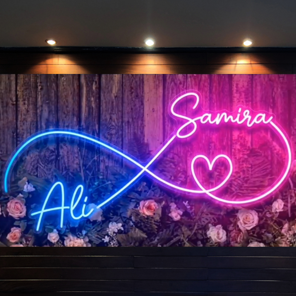 Infinity Custom Neon Sign Board | Personalized Neon Light Name Plate