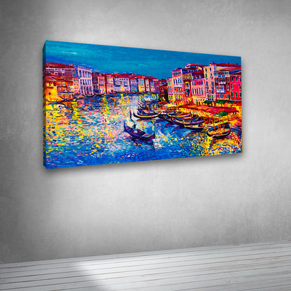 Colorful cityscape painting canvas print for contemporary interiors
