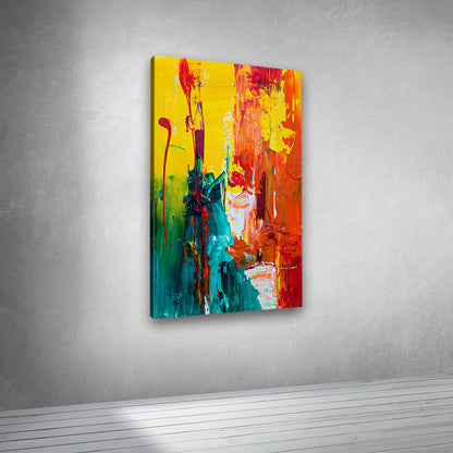 Colorful textured abstract painting canvas print for contemporary interiors