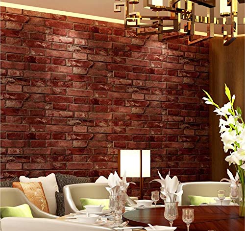 3D Modern Design Wallpaper, use as Wall Covering for Living Room, Living Room, Walls Grey Color Wallpaper (Roll 57 sq ft) brick wall and table setting
