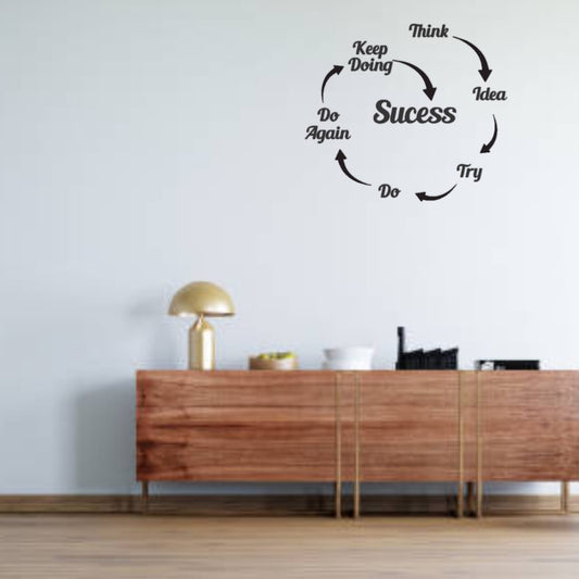 Ways of Success Quote Black Acrylic Wall Decor (30x30 In)