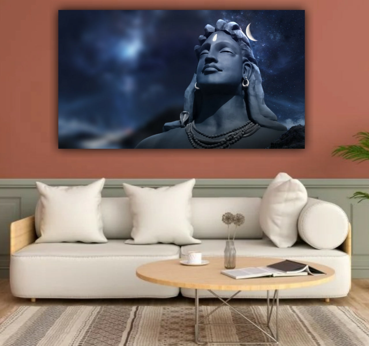 Lord Shiva Adiyogi Painting Frame For Living Room Wall decor