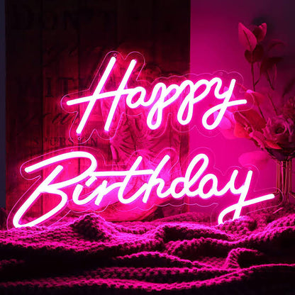 Happy Birthday Led Neon Wall Decor for Living Room